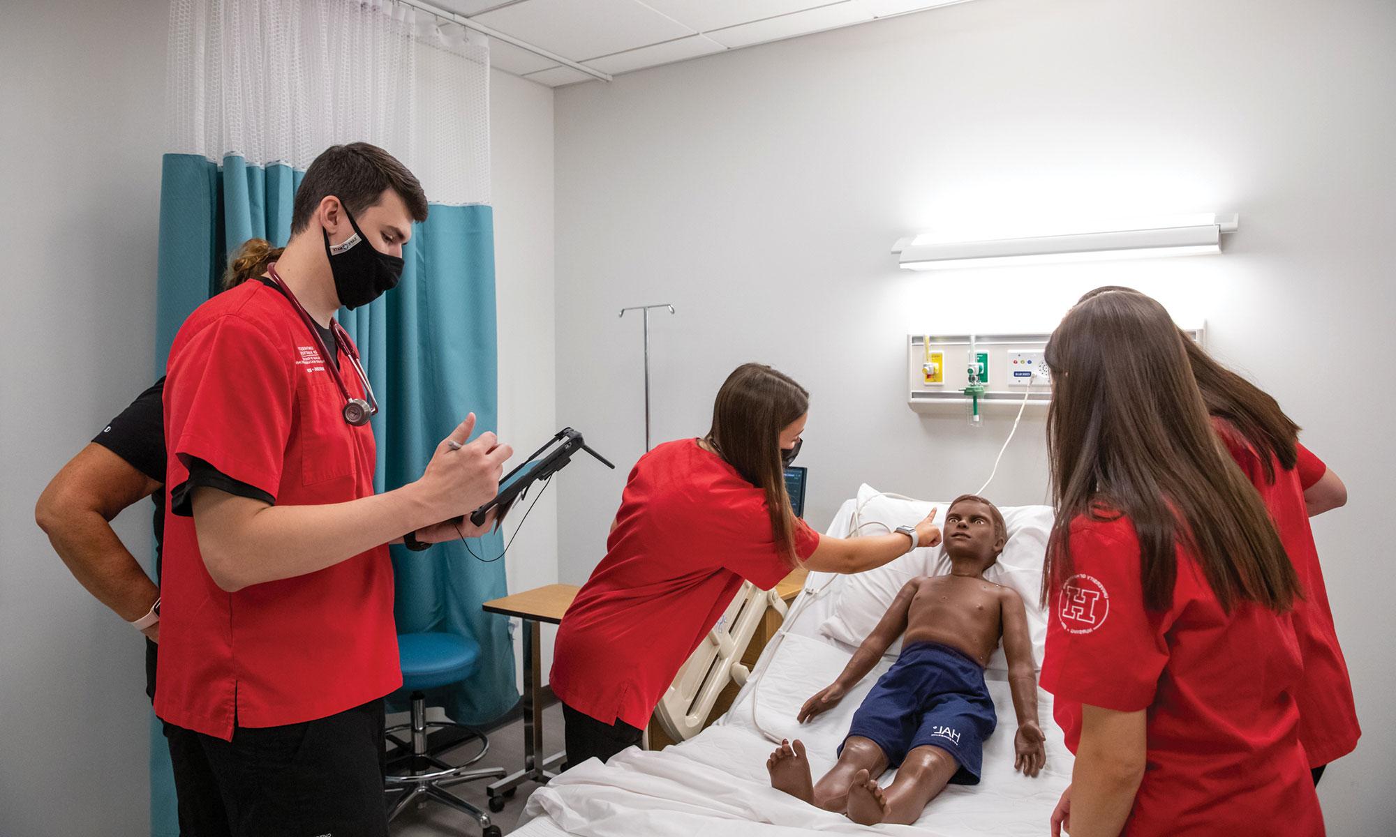 Students in the nursing simulation lab